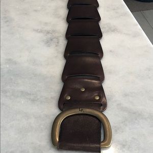 Linea Pelle Brown and Brass 4 in belt